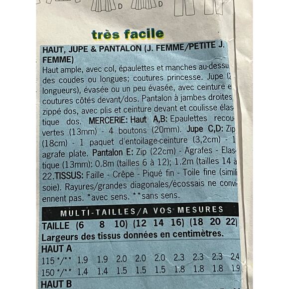 Butterick Sewing pattern 4819 suit top skirt blazer pant size 12 14 16 - Picture 5 of 10